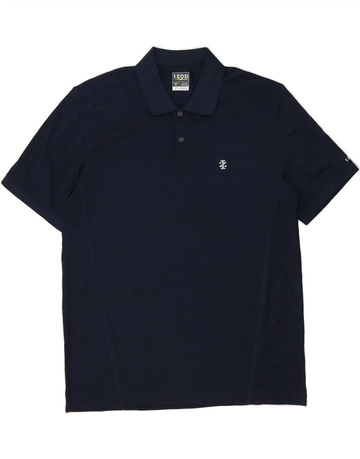IZOD Mens Coupe Ajustee Slim Fit Polo Shirt XL Navy Blue Polyester Vintage Izod and Second-Hand Izod from Messina Hembry 