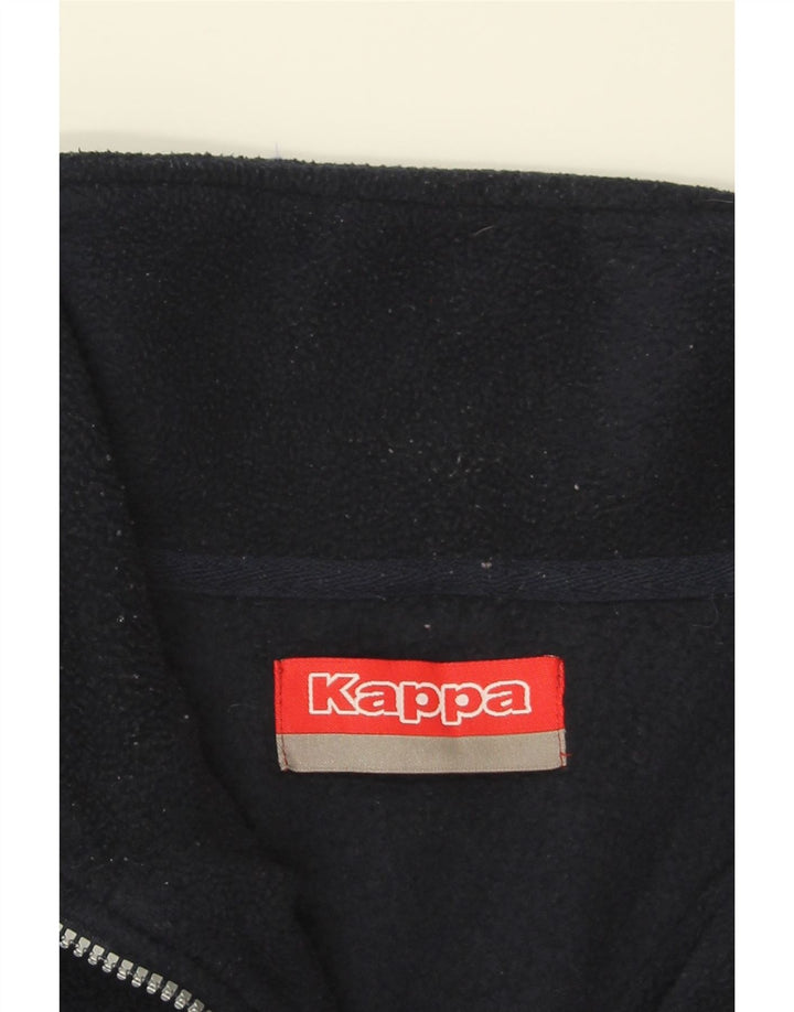 KAPPA Mens Zip Neck Fleece Jumper Medium Navy Blue Polyester Vintage Kappa and Second-Hand Kappa from Messina Hembry 