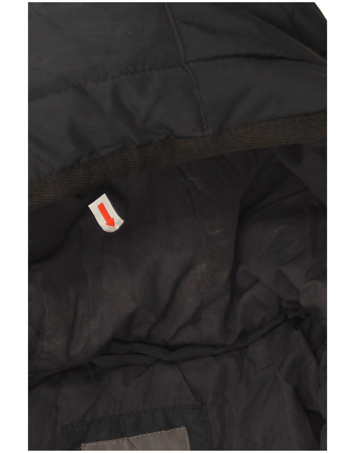 Zara Mens Hooded Padded Jacket UK 36 Small Navy Blue Polyester