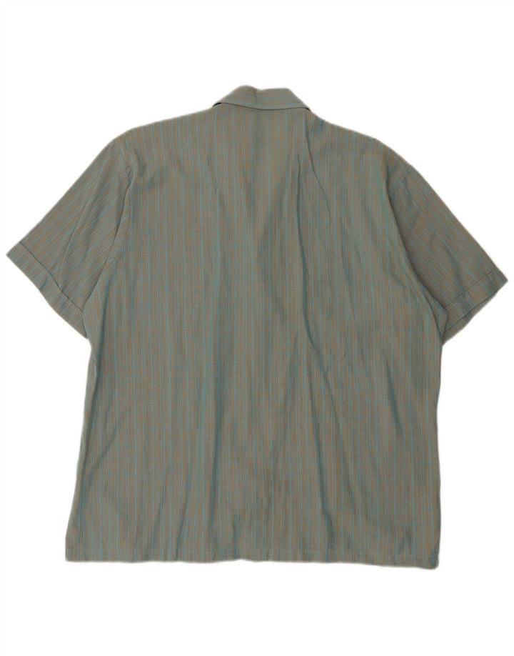 Van Heusen Mens Short Sleeve Shirt XL Blue Check Cotton