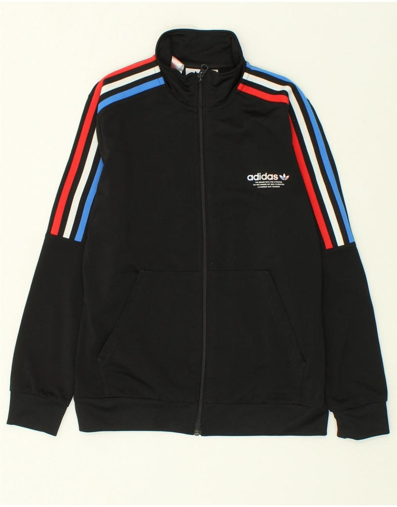 ADIDAS Boys Tracksuit Top Jacket 12-13 Years Black | Vintage Adidas | Thrift | Second-Hand Adidas | Used Clothing | Messina Hembry 