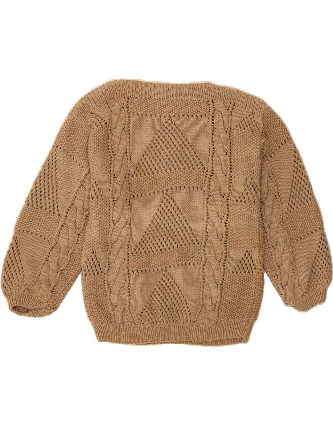 VINTAGE Womens Boat Neck Jumper Sweater UK 14 Medium Brown Vintage Vintage and Second-Hand Vintage from Messina Hembry 