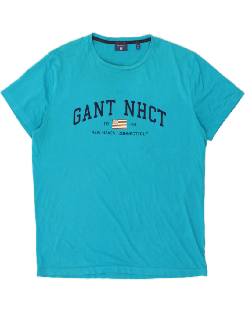 GANT Mens Graphic T-Shirt Top XL Blue Cotton | Vintage Gant | Thrift | Second-Hand Gant | Used Clothing | Messina Hembry 