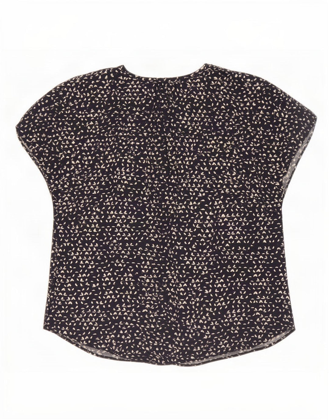 Jigsaw Womens Blouse Top UK 12 Medium Navy Blue Spotted Viscose