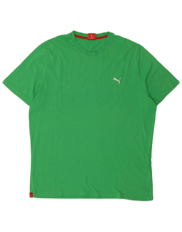 Puma Mens T-Shirt Top 2XL Green Cotton