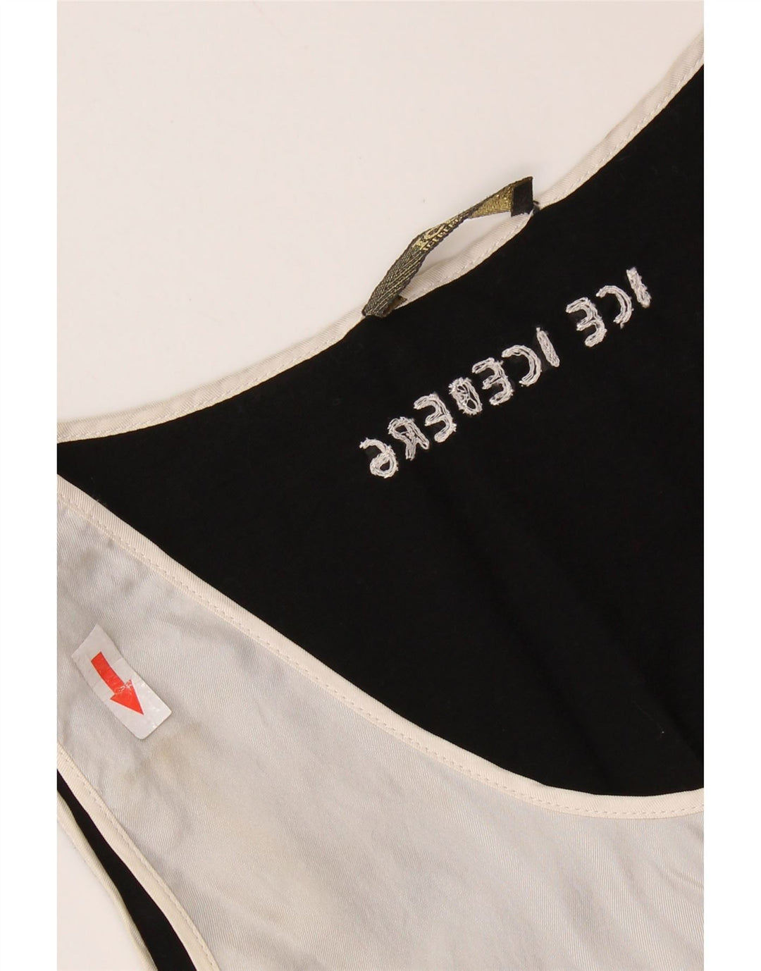 ICEBERG Womens Graphic Blouse Top UK 8 Small Off White Colourblock