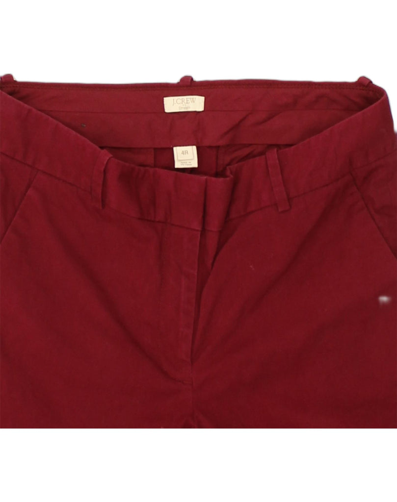 J. CREW Womens Straight Casual Trousers US 4 Small W30 L32 Burgundy Cotton | Vintage J. Crew | Thrift | Second-Hand J. Crew | Used Clothing | Messina Hembry 