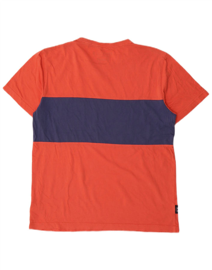 Joules Mens T-Shirt Top Medium Orange Colourblock Cotton