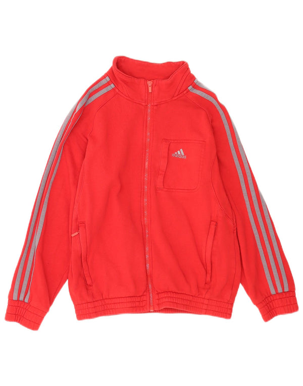Adidas Boys Tracksuit Top Jacket 11-12 Years Red Cotton