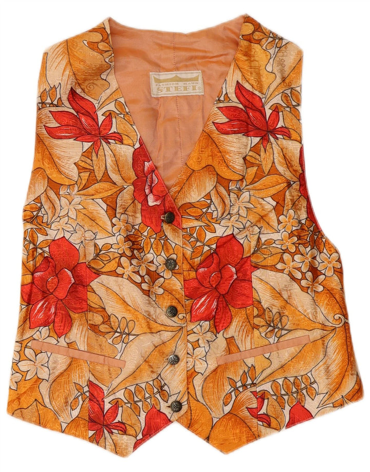 Vintage Womens Waistcoat UK 10 Small Multicoloured Floral