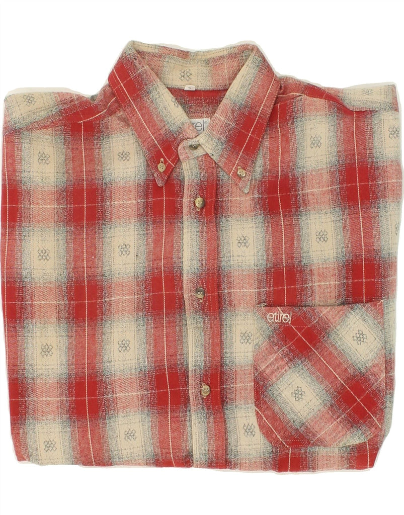 ETIREL Mens Shirt Large Red Check Cotton | Vintage Etirel | Thrift | Second-Hand Etirel | Used Clothing | Messina Hembry 