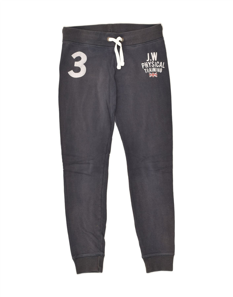 JACK WILLS Womens Graphic Tracksuit Trousers Joggers UK 8 Small  Navy Blue | Vintage Jack Wills | Thrift | Second-Hand Jack Wills | Used Clothing | Messina Hembry 