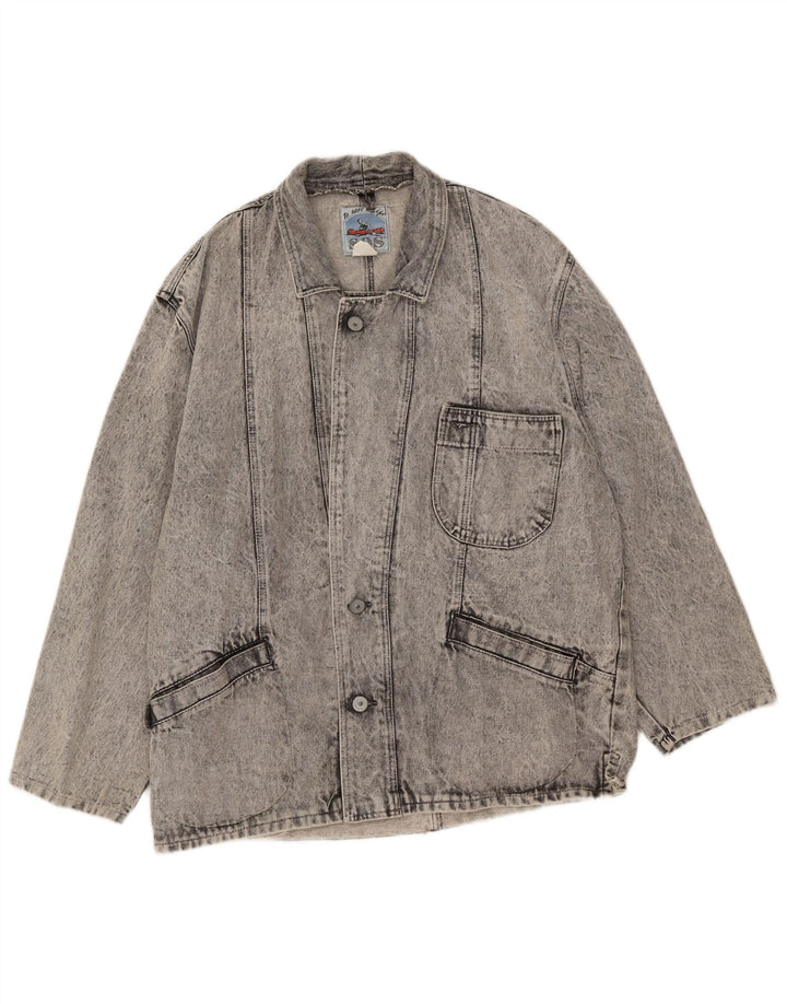Sos Mens Denim Jacket UK 38 Medium Grey Cotton