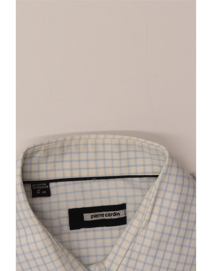 Pierre Cardin Mens Shirt Size 41 16 Large Blue Check Cotton