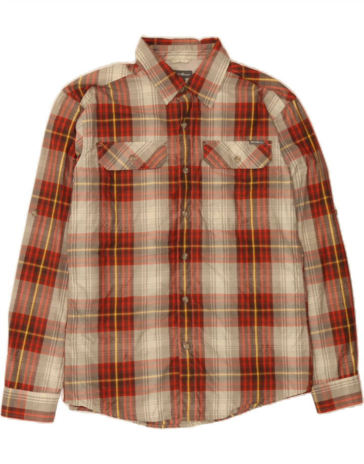 EDDIE BAUER Mens Shirt Medium Red Check Cotton Vintage Eddie Bauer and Second-Hand Eddie Bauer from Messina Hembry 