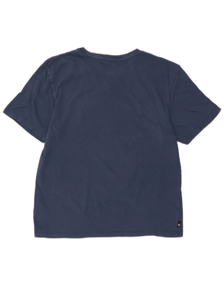 Timberland Mens Regular Fit Graphic T-Shirt Top Medium Navy Blue Cotton