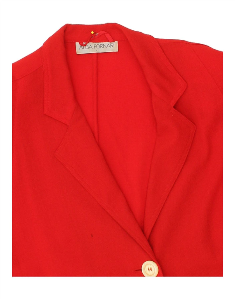 ALBA FORNARI Womens Overcoat UK 16 Large Red Polyester Vintage Alba Fornari and Second-Hand Alba Fornari from Messina Hembry 