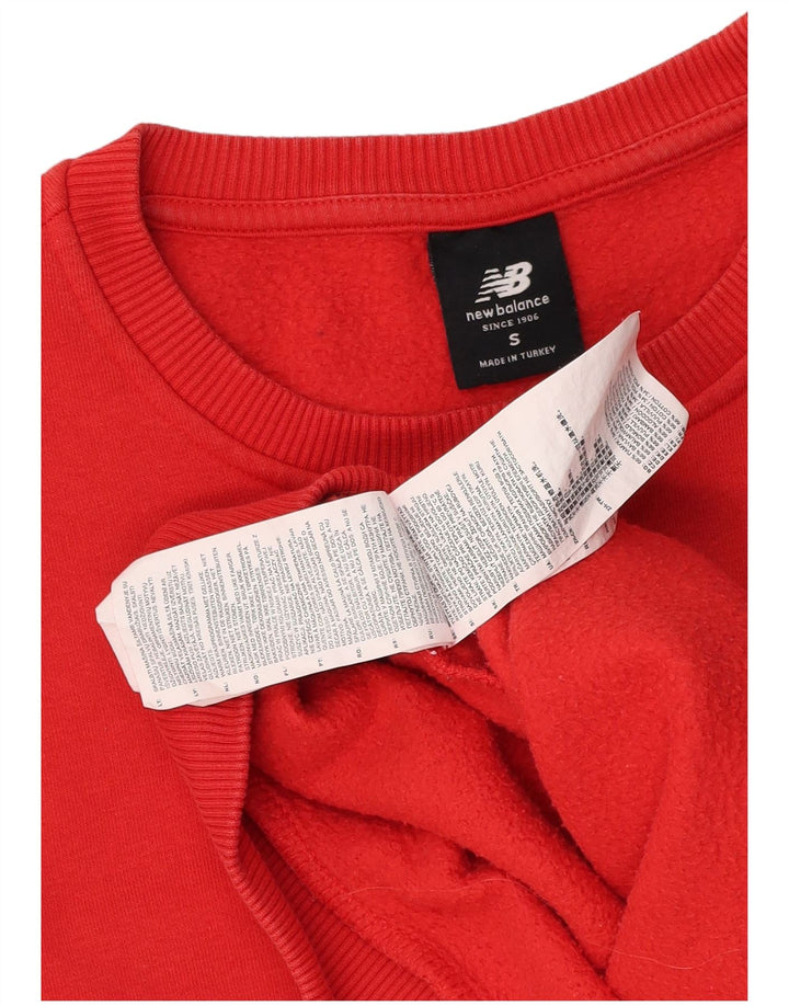 New Balance Mens Sweatshirt Jumper Small Red Cotton