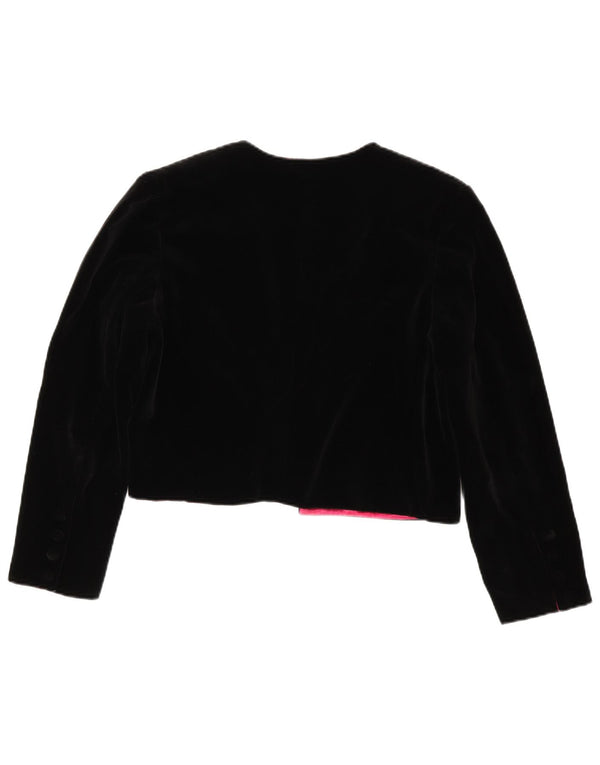 Luisa Spagnoli Womens Open Bolero Jacket IT 44 Medium Black Cotton