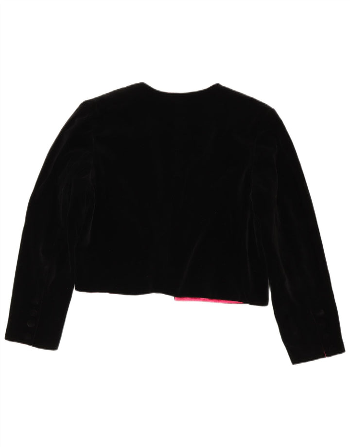 Luisa Spagnoli Womens Open Bolero Jacket IT 44 Medium Black Cotton