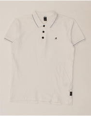 REPLAY Womens Polo Shirt UK 12 Medium White Cotton