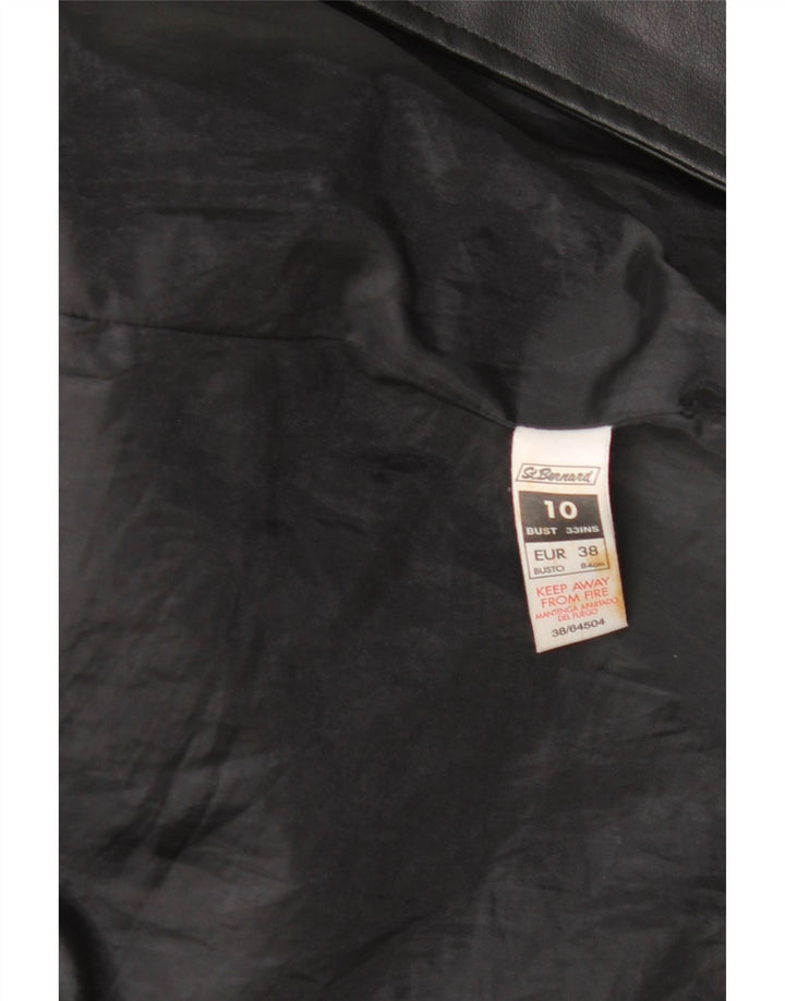 St. Bernard Womens Overcoat UK 10 Small Black Polyethylene