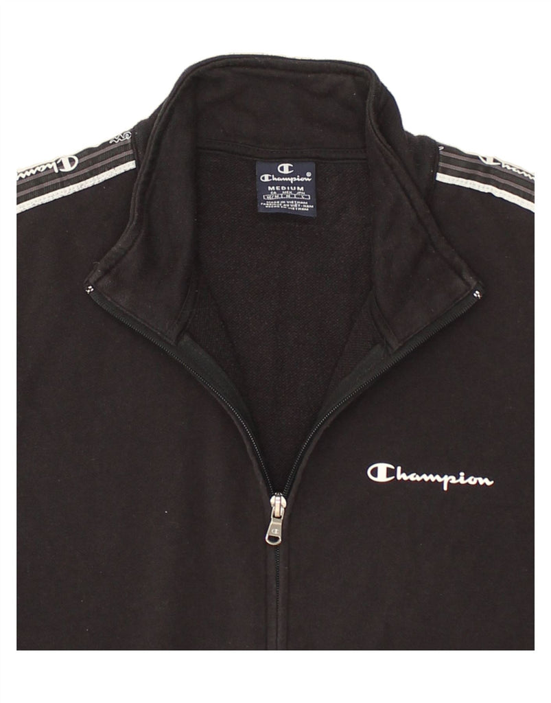 CHAMPION Mens Tracksuit Top Jacket Medium Black Cotton | Vintage Champion | Thrift | Second-Hand Champion | Used Clothing | Messina Hembry 