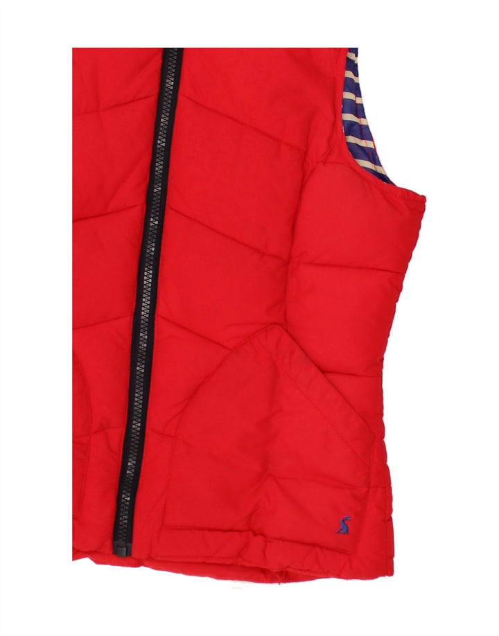 JOULES Womens Padded Gilet UK 10 Small Red Polyester Vintage Joules and Second-Hand Joules from Messina Hembry 