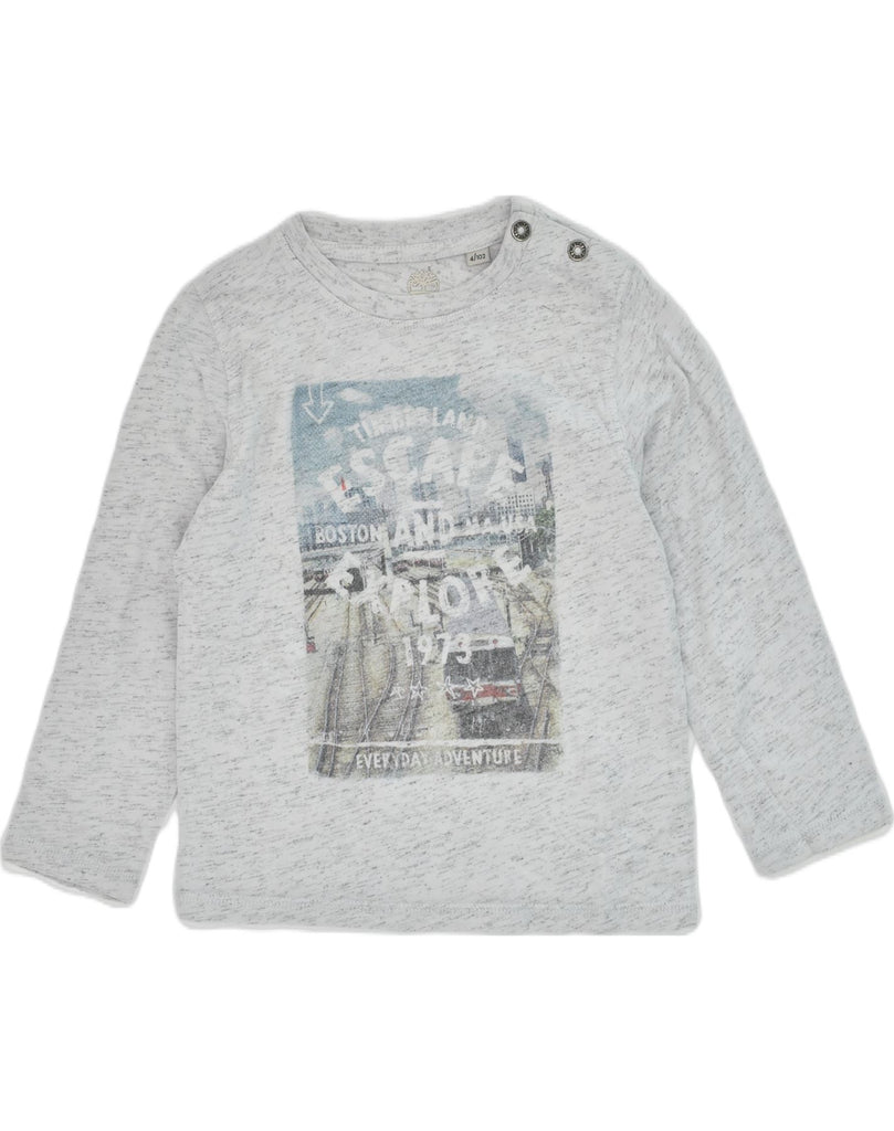 TIMBERLAND Girls Graphic Top Long Sleeve 3-4 Years Grey Cotton | Vintage Timberland | Thrift | Second-Hand Timberland | Used Clothing | Messina Hembry 