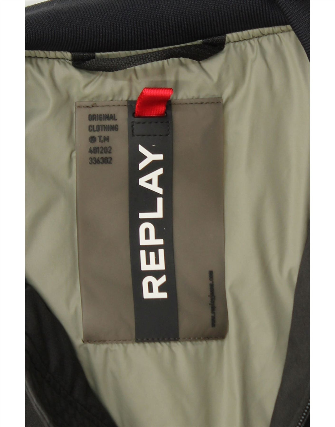 Replay Mens Graphic Bomber Jacket UK 38 Medium Grey Colourblock Cotton