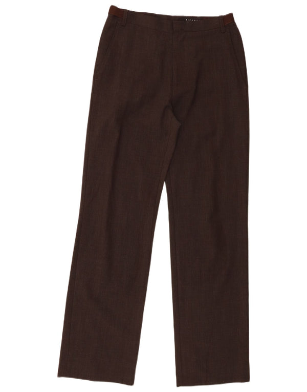 Richmond Womens Straight Suit Trousers UK 12 Medium W30 L32 Brown Wool