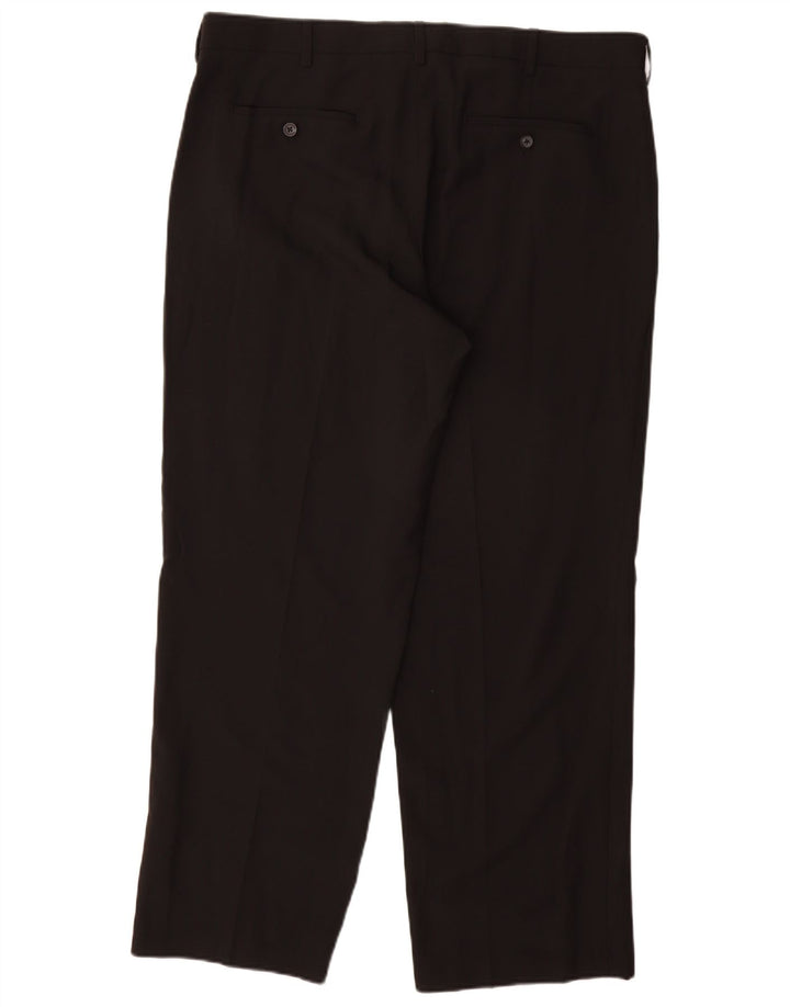 IZOD Mens Straight Suit Trousers W38 L30 Black Polyester