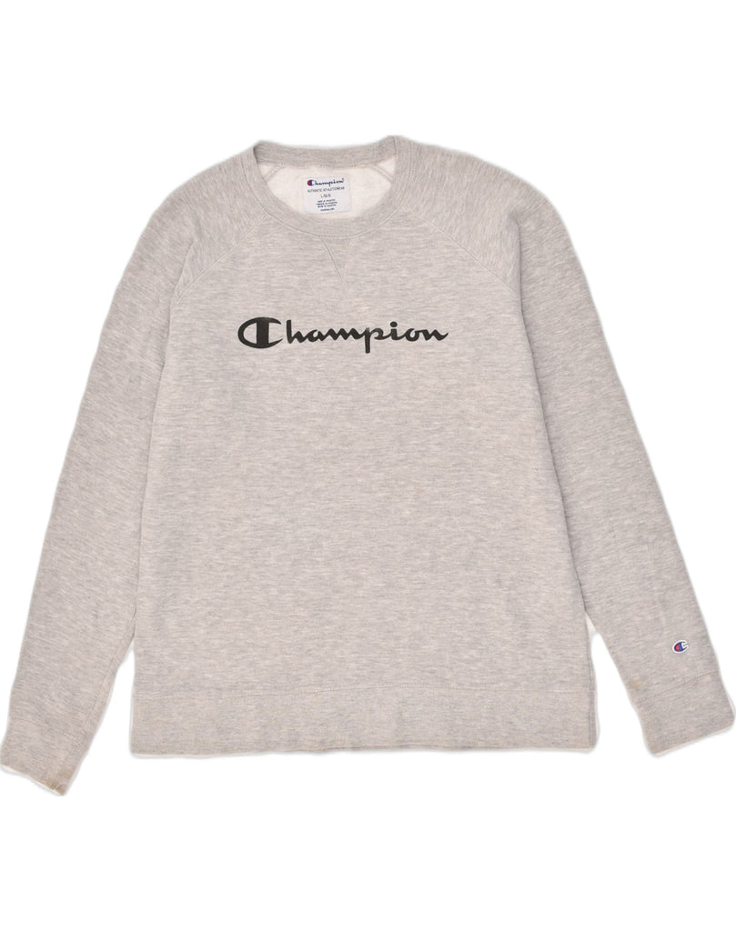 CHAMPION Mens Graphic Sweatshirt Jumper Large Grey Cotton | Vintage Champion | Thrift | Second-Hand Champion | Used Clothing | Messina Hembry 