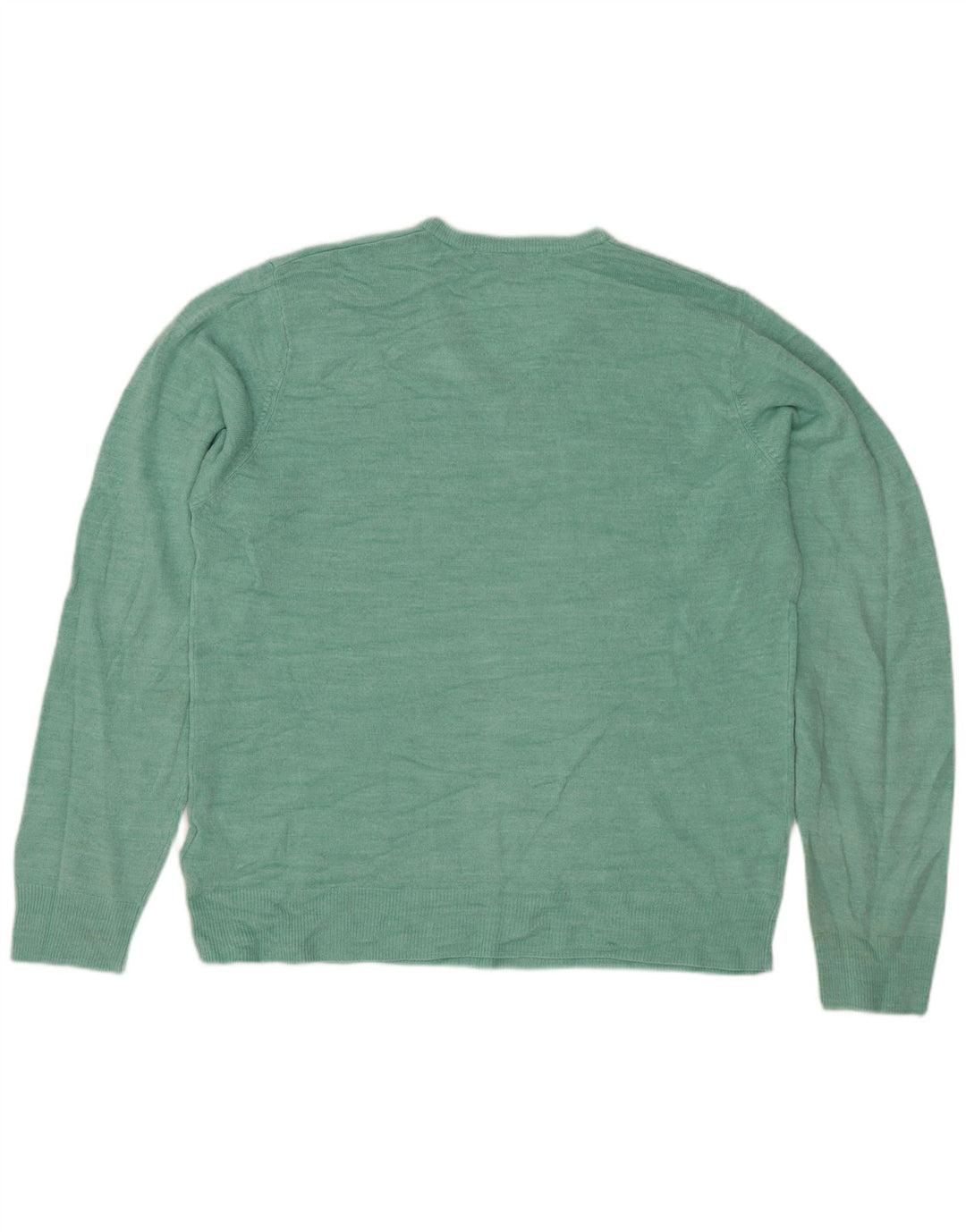 MARKS & SPENCER Mens V-Neck Jumper Sweater Medium Green Acrylic