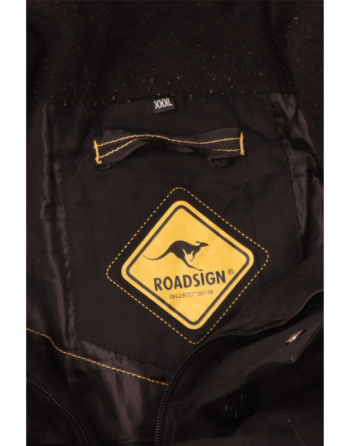 Roadsign Mens Windbreaker Coat UK 46 3XL Black Polyester