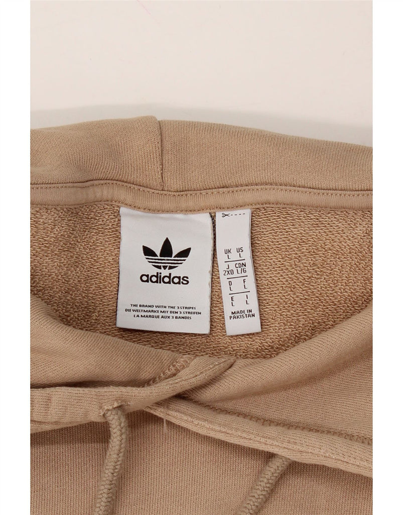 ADIDAS Mens Hoodie Jumper Large Beige Cotton Vintage Adidas and Second-Hand Adidas from Messina Hembry 