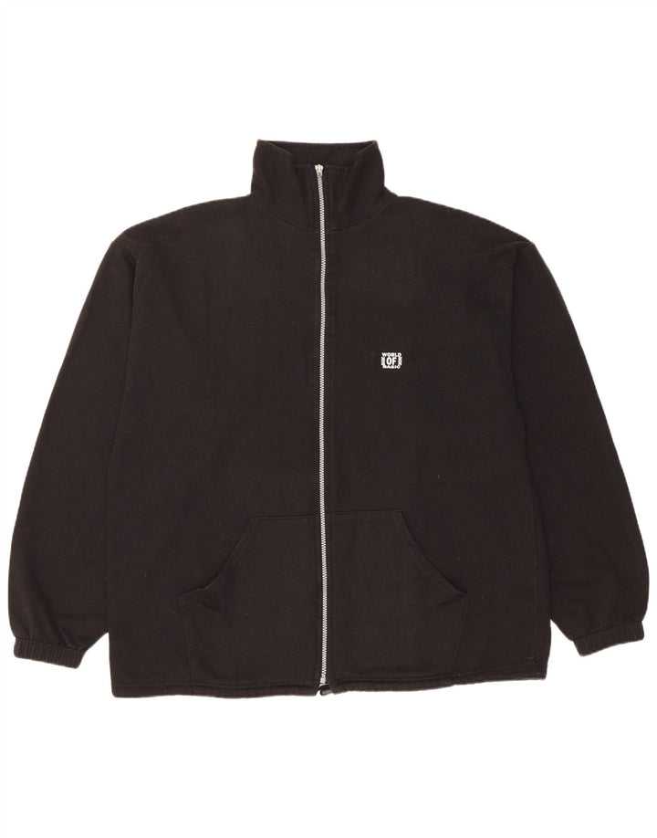 Vintage Mens Tracksuit Top Jacket XL Black