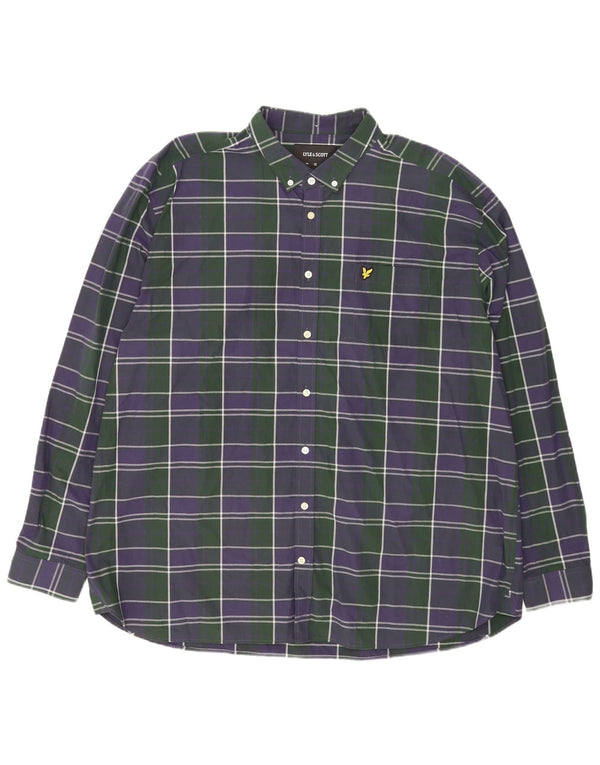 Lyle & Scott Mens Shirt 3XL Navy Blue Check Cotton