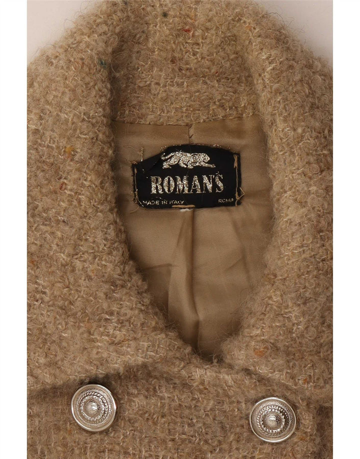 Roman's Womens Pea Coat UK 10 Small Beige Flecked Wool