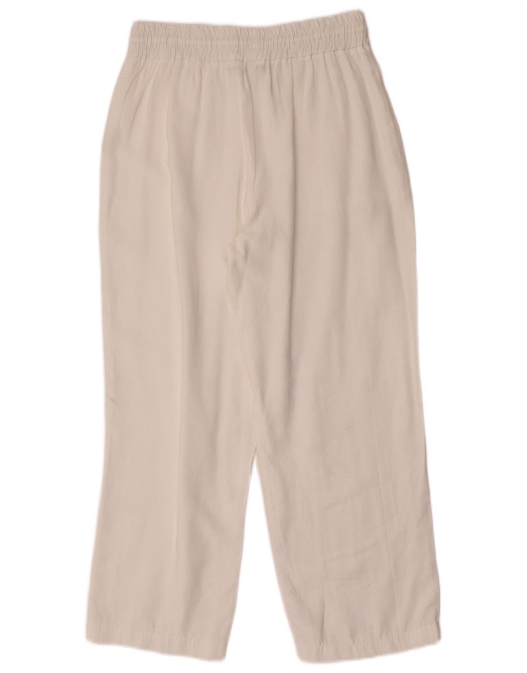 Zara Womens Cropped Trousers Small W26 L25 White Modal