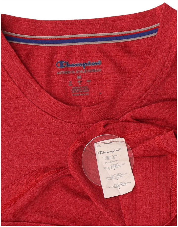 Champion Mens T-Shirt Top Medium Red Polyester