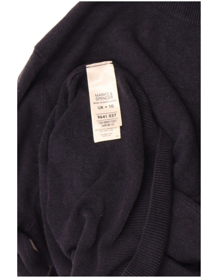 Marks & Spencer Womens Roll Neck Jumper Sweater UK 10 Small Navy Blue