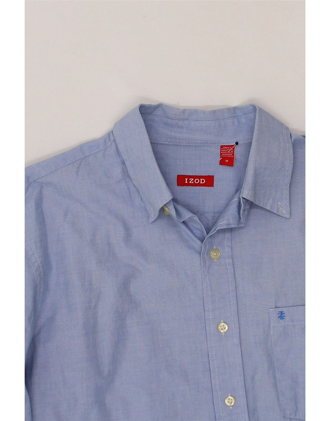 IZOD Mens Shirt Medium Blue Cotton Vintage Izod and Second-Hand Izod from Messina Hembry 