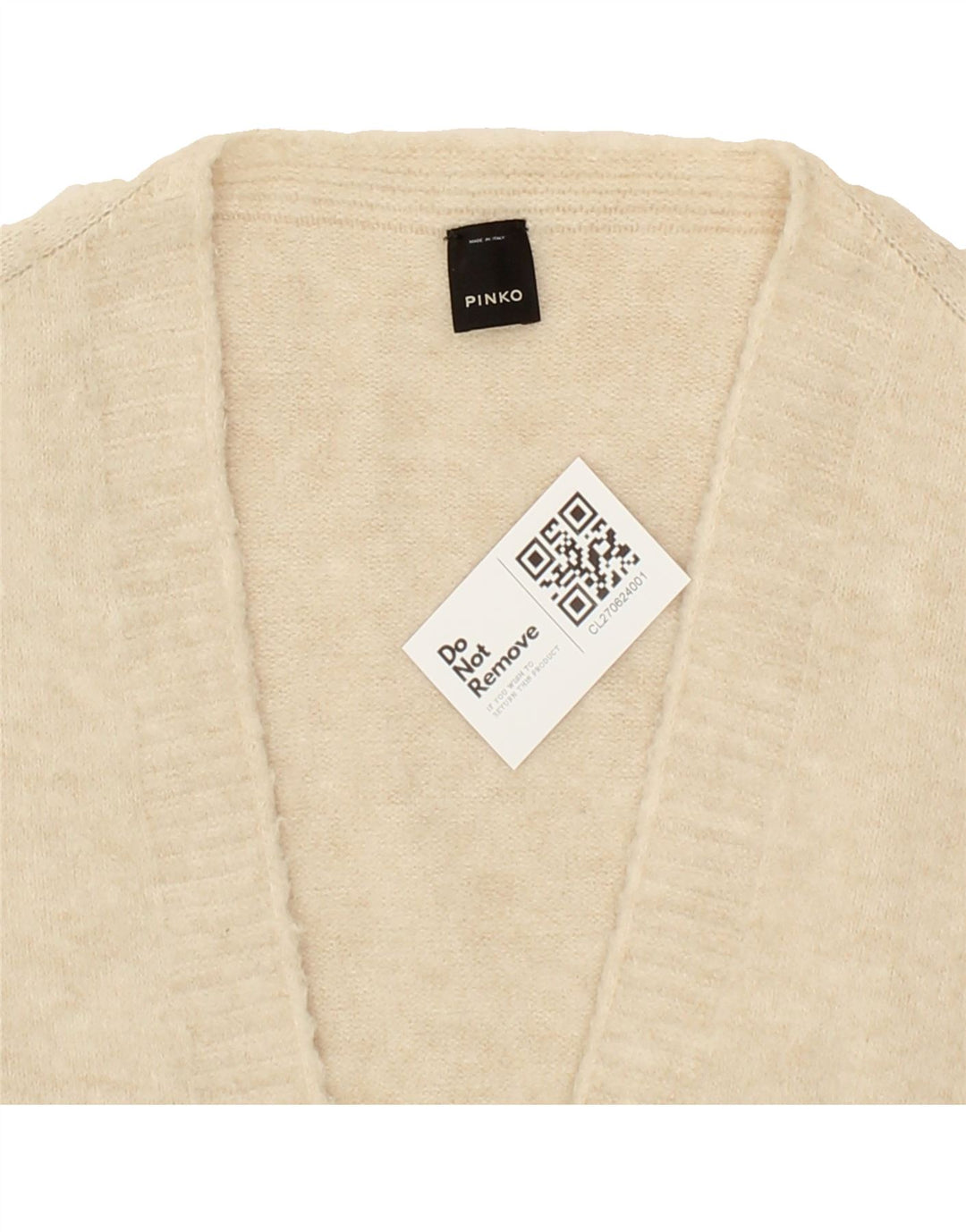 PINKO Womens Oversized Longline Open Cardigan Sweater UK 16 Large Beige Vintage Pinko and Second-Hand Pinko from Messina Hembry 