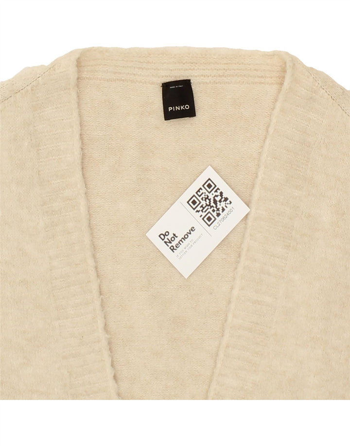 PINKO Womens Oversized Longline Open Cardigan Sweater UK 16 Large Beige Vintage Pinko and Second-Hand Pinko from Messina Hembry 