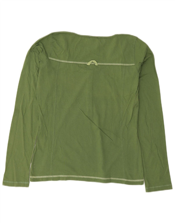Champion Womens Heritage Fit Top Long Sleeve UK 12 Medium Green