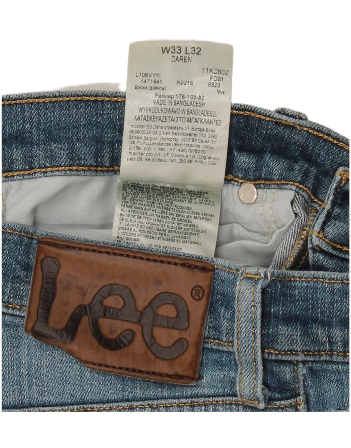 LEE Womens Daren Straight Jeans W33 L32 Blue Cotton