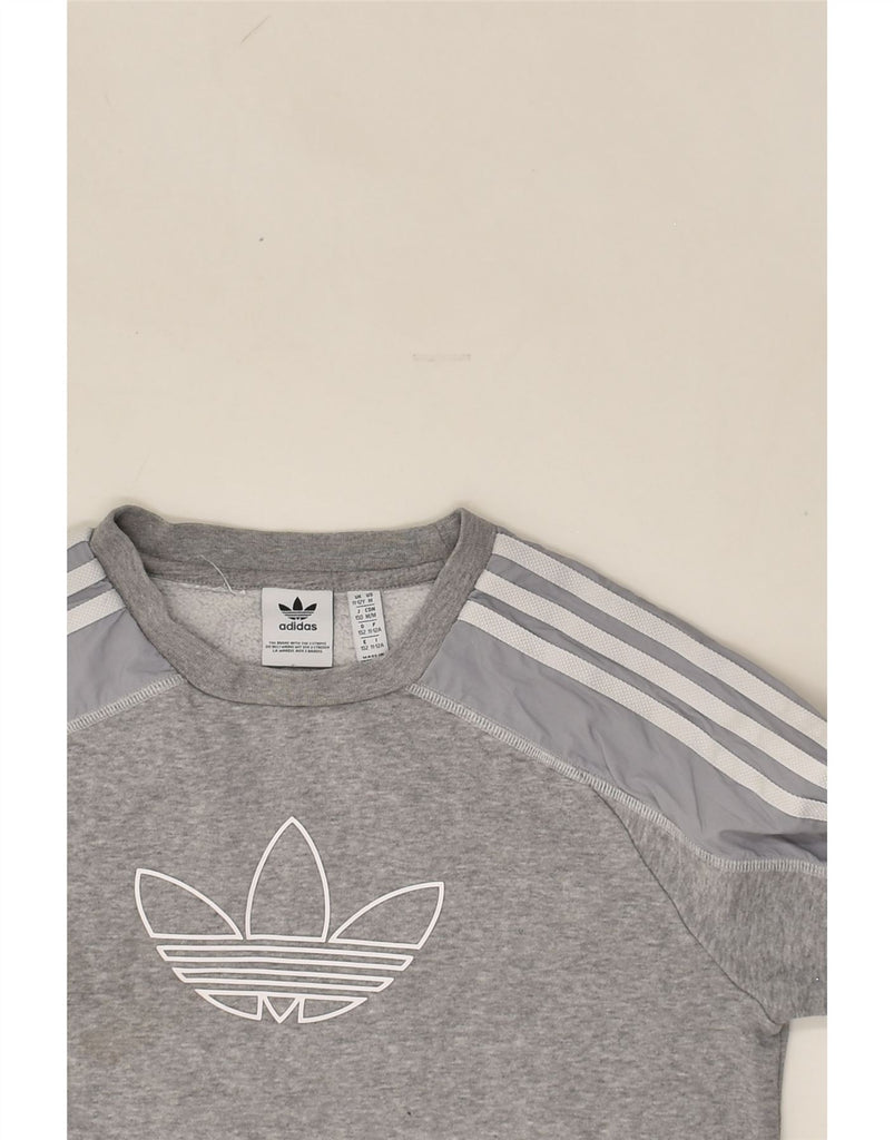 ADIDAS Boys Sweatshirt Jumper 11-12 Years Grey Cotton | Vintage Adidas | Thrift | Second-Hand Adidas | Used Clothing | Messina Hembry 