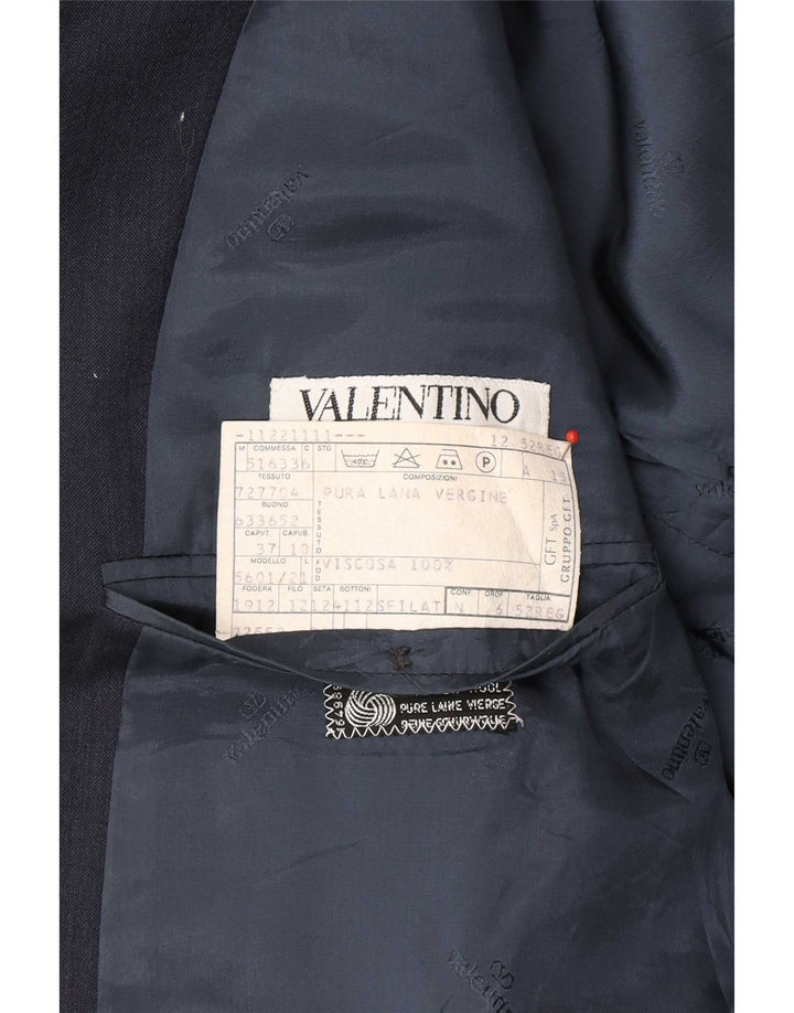 Valentino Mens 2 Button Blazer Jacket IT 52 XL Navy Blue New Wool