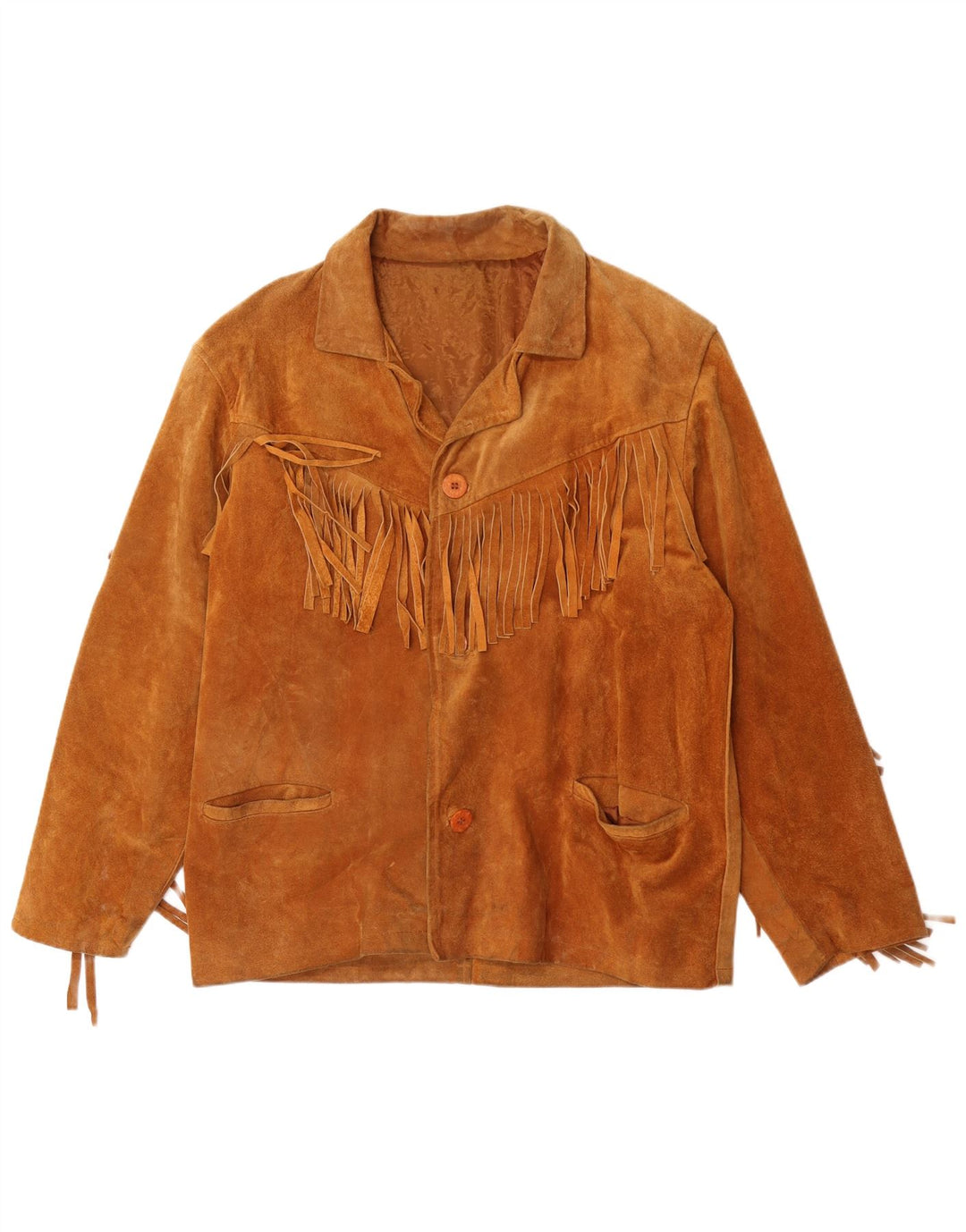 Vintage Mens Suede Jacket IT 52 XL Brown Cowboy